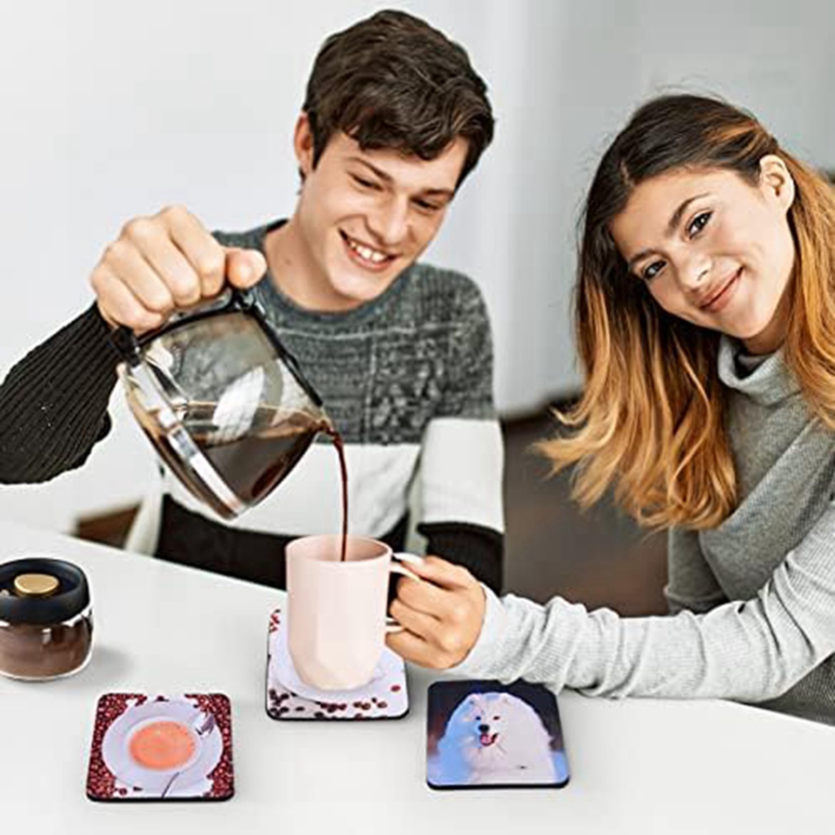 Coaster Sublimation Blank - 40 قطعة من حاملات الأكواب المربعة